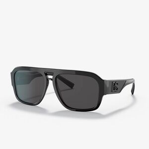 Dolce & Gabbana Glossy Black Sunglasses with Dark Lenses